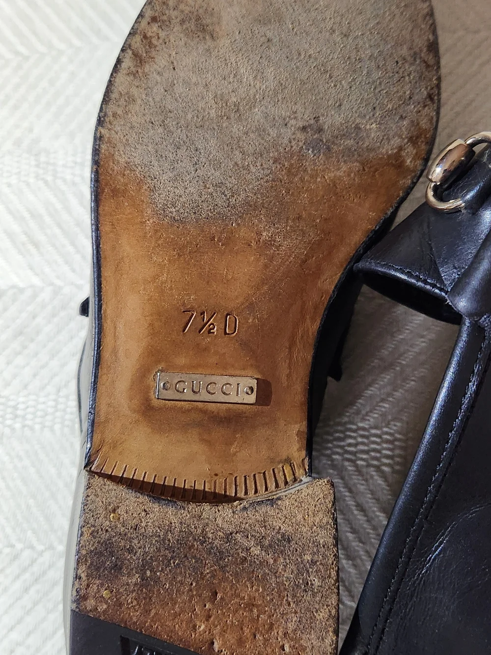 Gucci Black Leather Horsebit Loafers